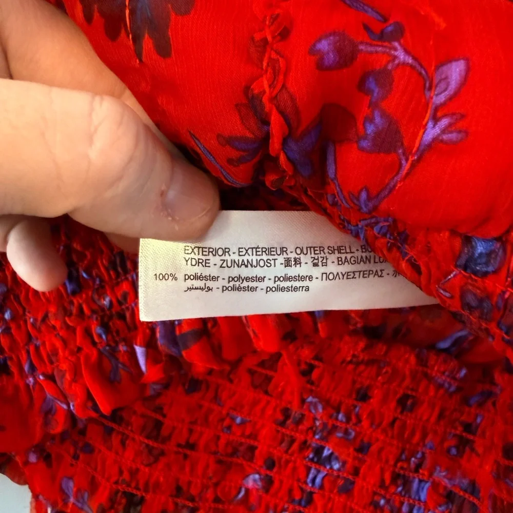 Zara Red and Purple Textured Women's Blouse - Picture 4 of 7